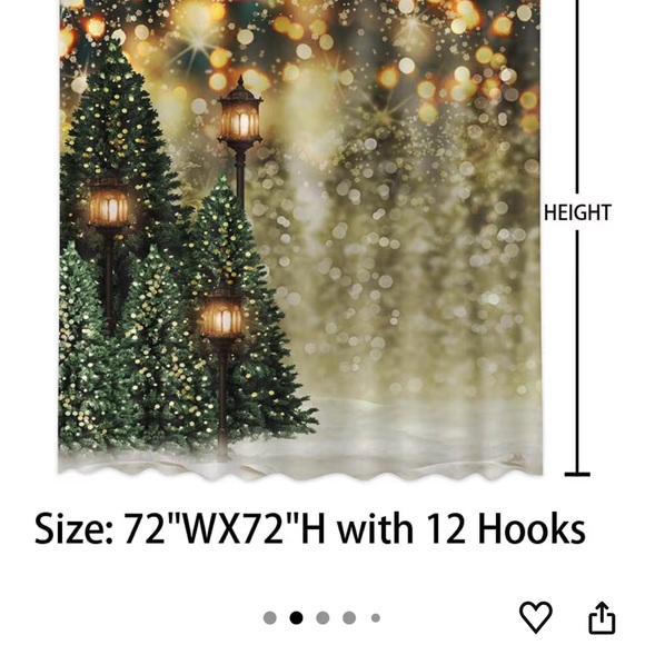 Beautiful Christmas Tree Shower Curtain - Picture 2 of 4